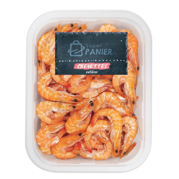 Crevettes entières (la barquette de 1.10 bls)